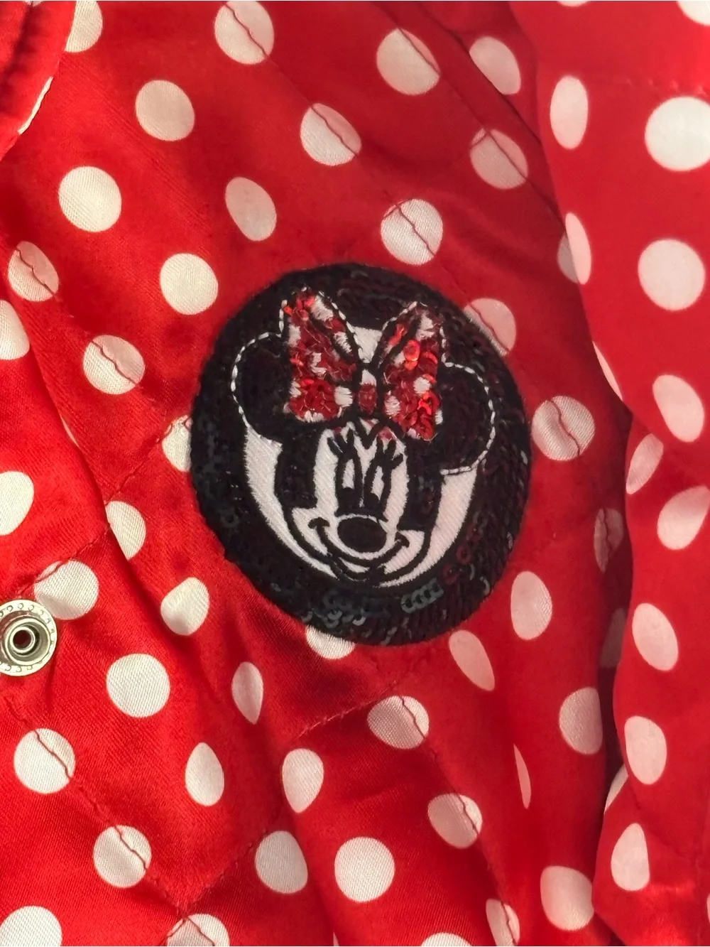 Disney Red and White Polka Dot Minnie Bomber Jacket